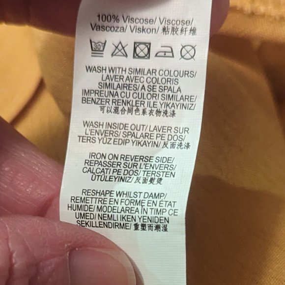 NWT Missguided Cropped Front-Tie blouse in Mustard Color - Picture 8 of 8